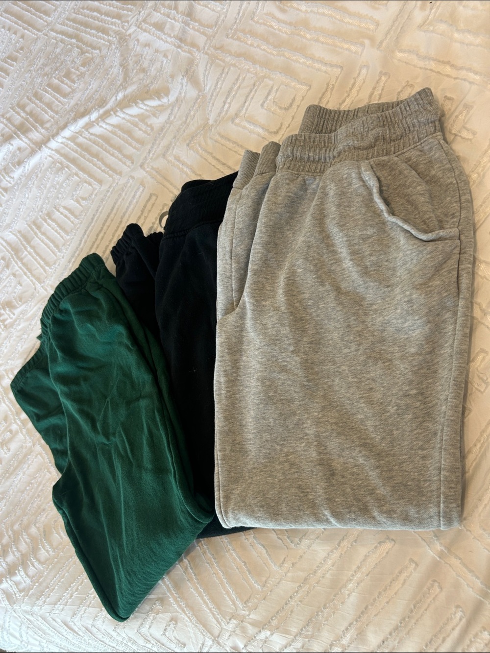 Lot of 3 Cat & Jack Kids Grey Black Green Side Pockets Drawstring Joggers XL 14